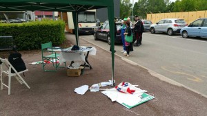 il gazebo intatto della Lega Nord